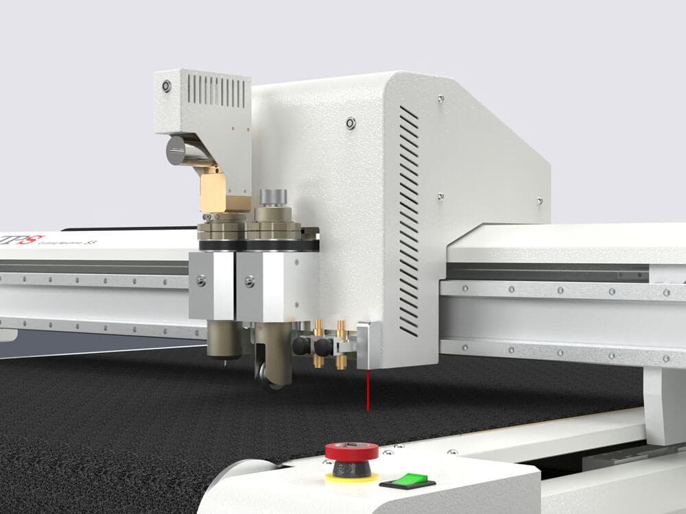 The TPS S3 tool head over the cutting table